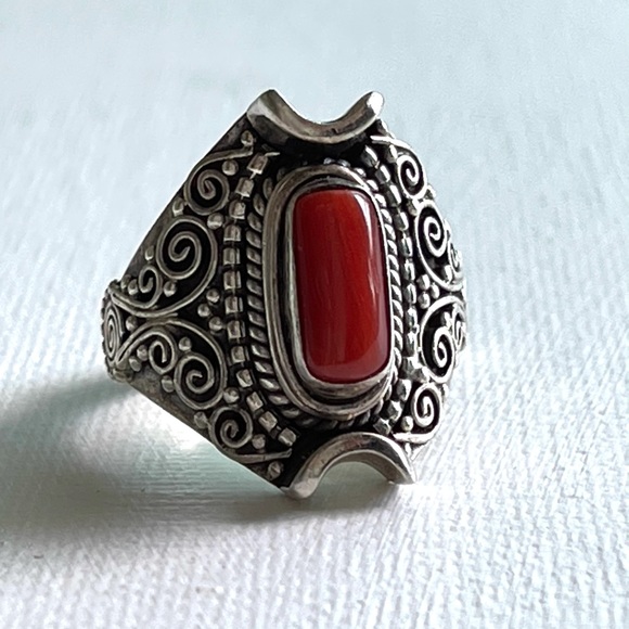 Corals Silver Ring Adjustable - Picture 2 of 8
